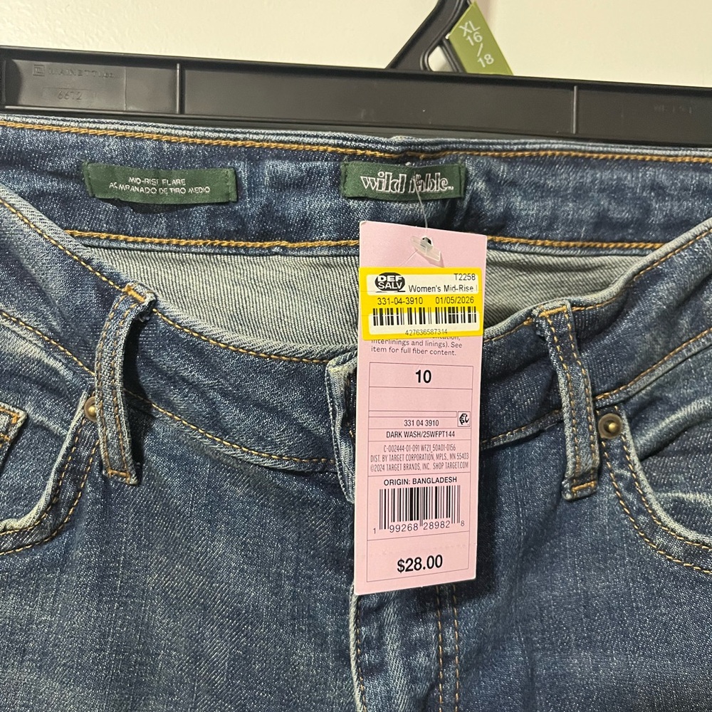 wild fable Dark Blue Mid Rise Flare Jeans - Picture 2 of 3